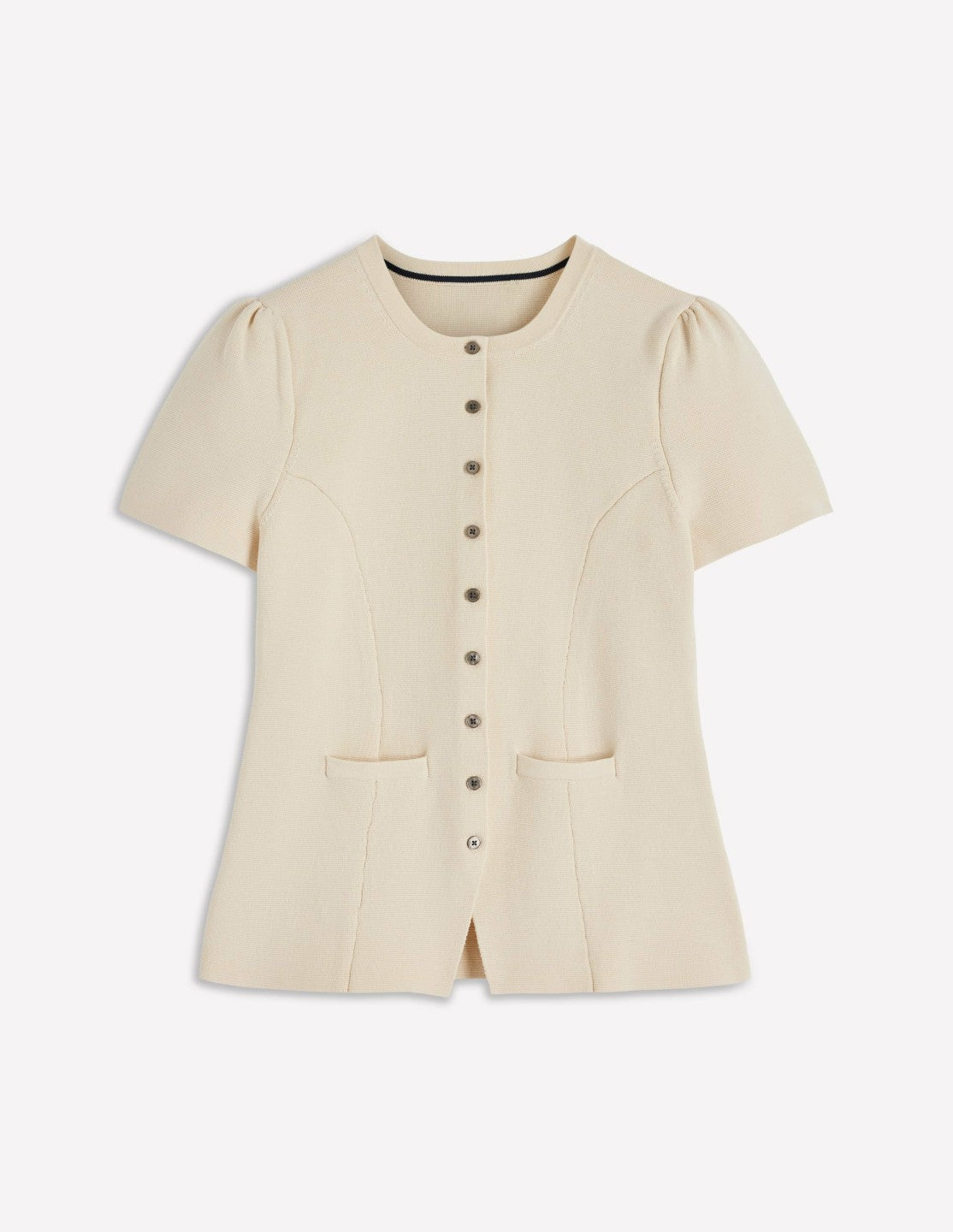 Boden Women Short Sleeve Knitted Jacket-Ivory