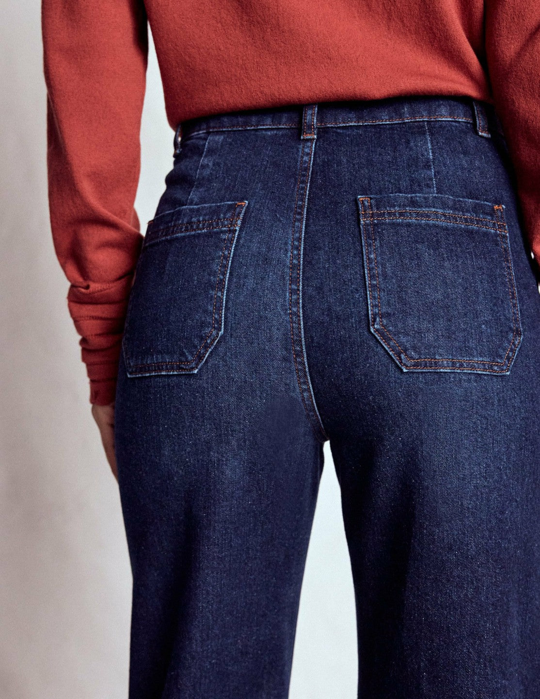 Boden Women Straight Leg Pocket Jeans-Dark Vintage