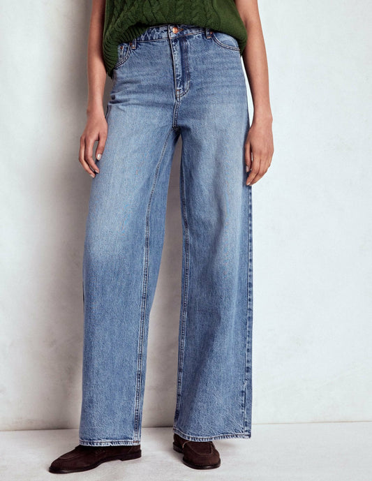 Boden Women Relaxed Wide Leg Jeans-Mid Vintage