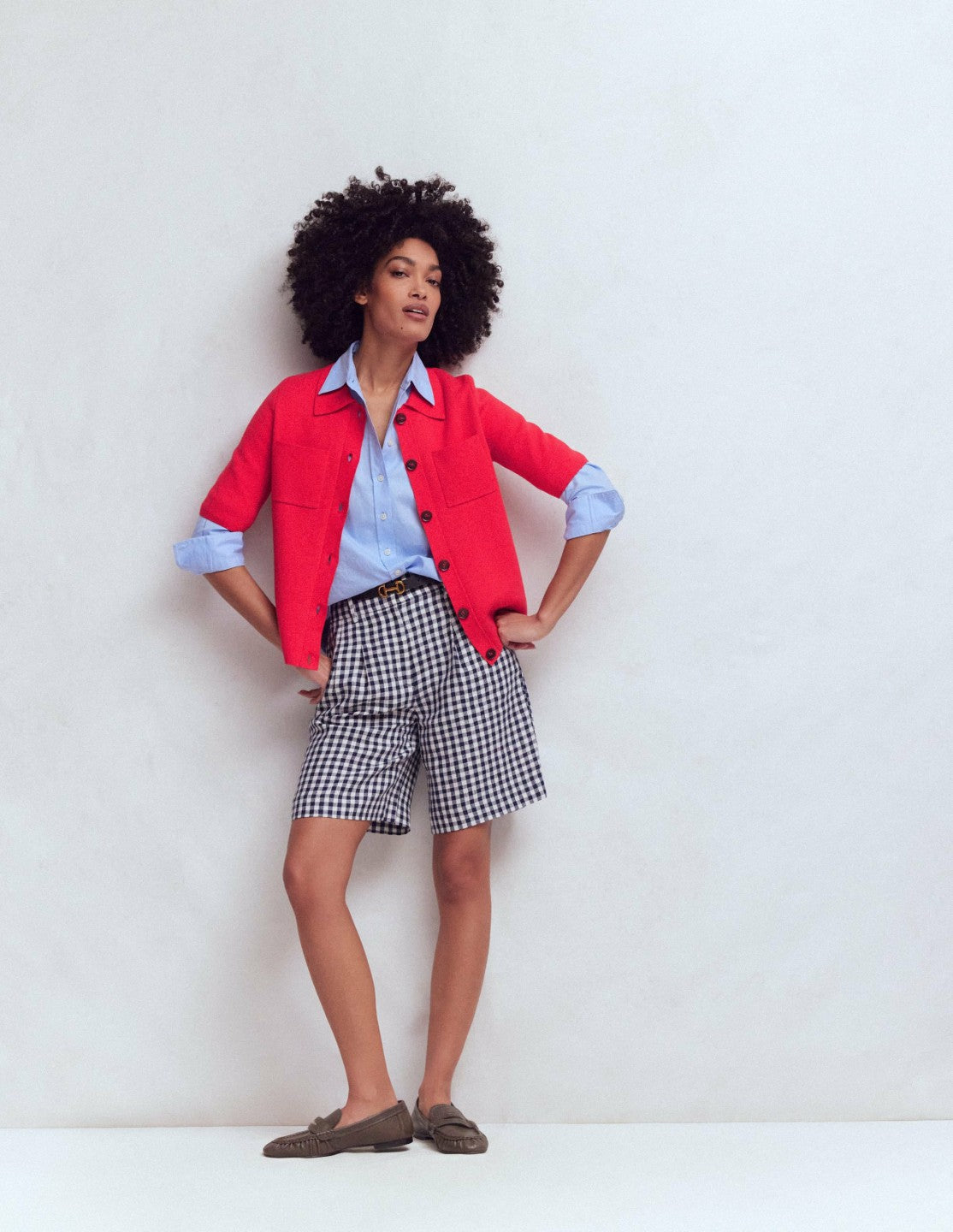Boden Women Short Sleeve Knit Shirt-Bright Cherry