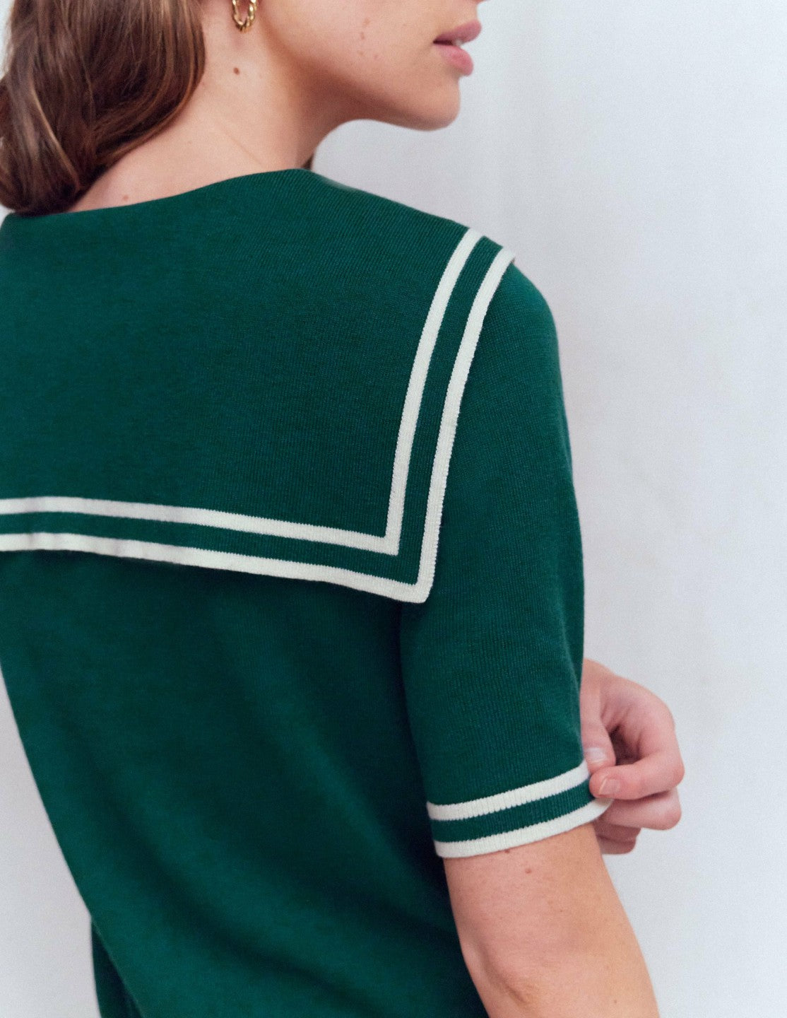 Boden Women Sailor Collar sweater-Green