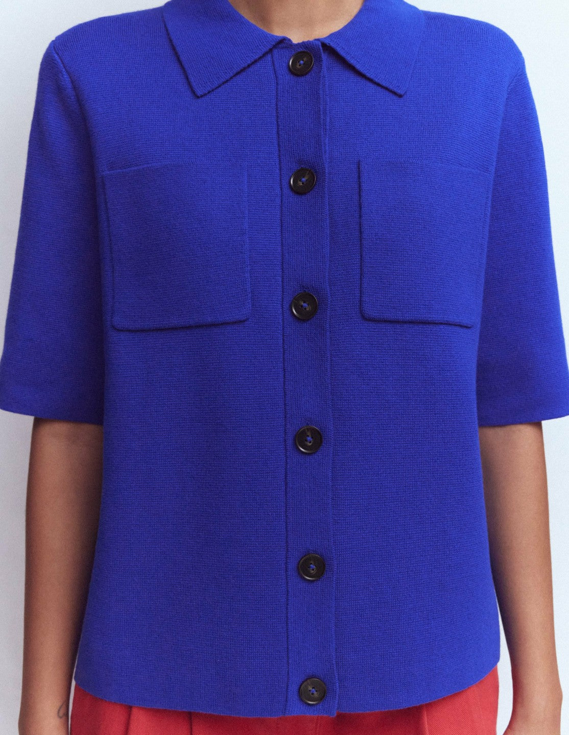 Boden Women Short Sleeve Knit Shirt-Bright Blue