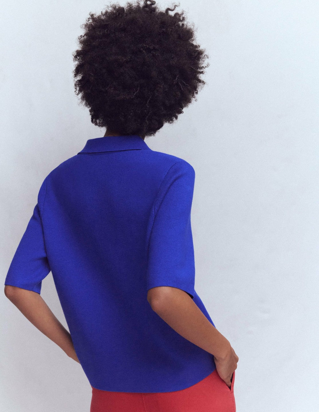 Boden Women Short Sleeve Knit Shirt-Bright Blue