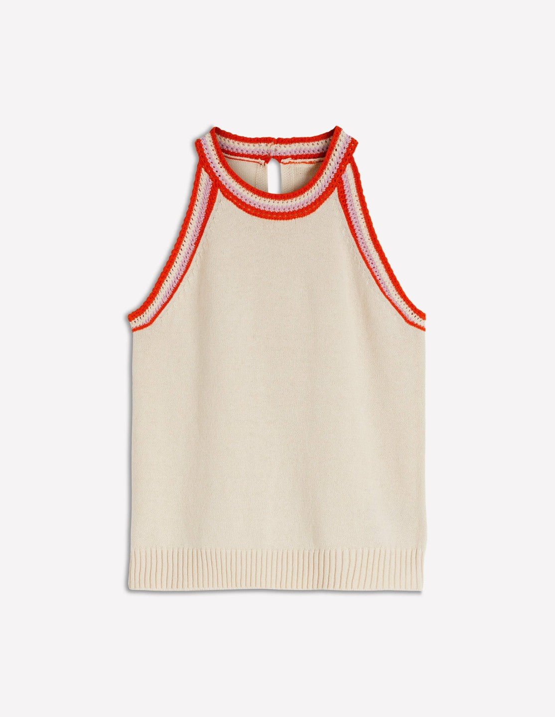 Boden Women Saffron Crochet Racer Tank-Ivory