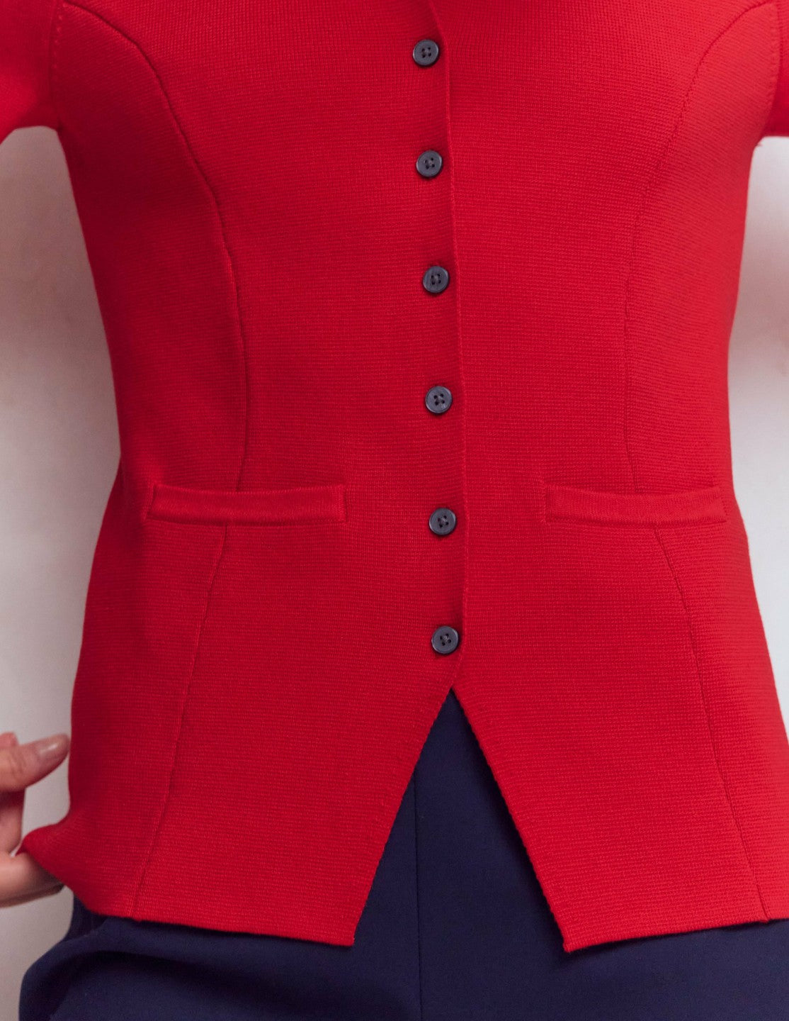 Boden Women Short Sleeve Knitted Jacket-Red