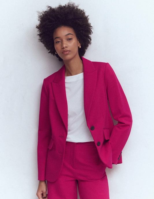 Boden Women Marylebone Ponte Blazer-Pomegranate