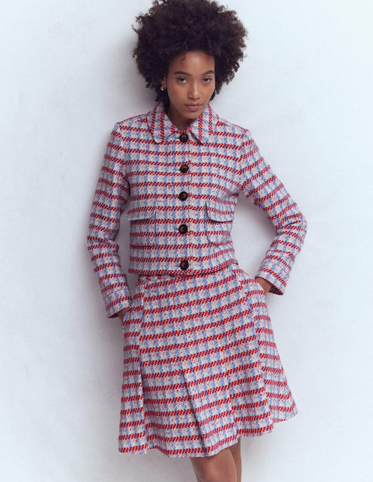 Boden Women Lisburn Patch Pocket Jacket-Pink Textured