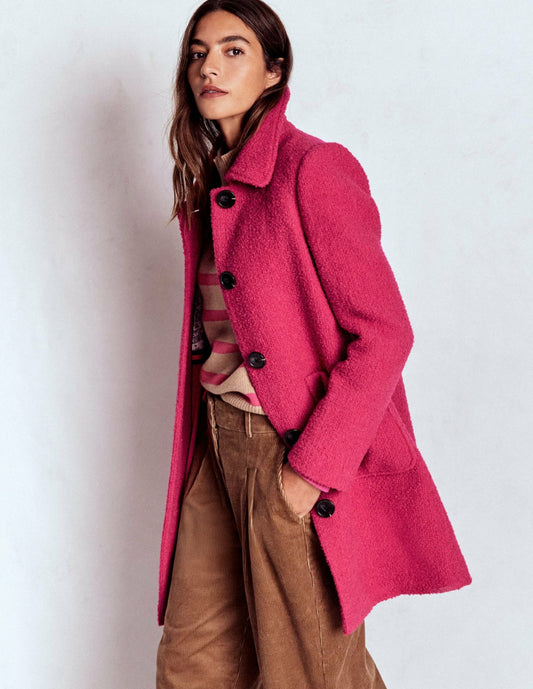 Boden Women Carlisle Wool Coat-Vibrant Pink