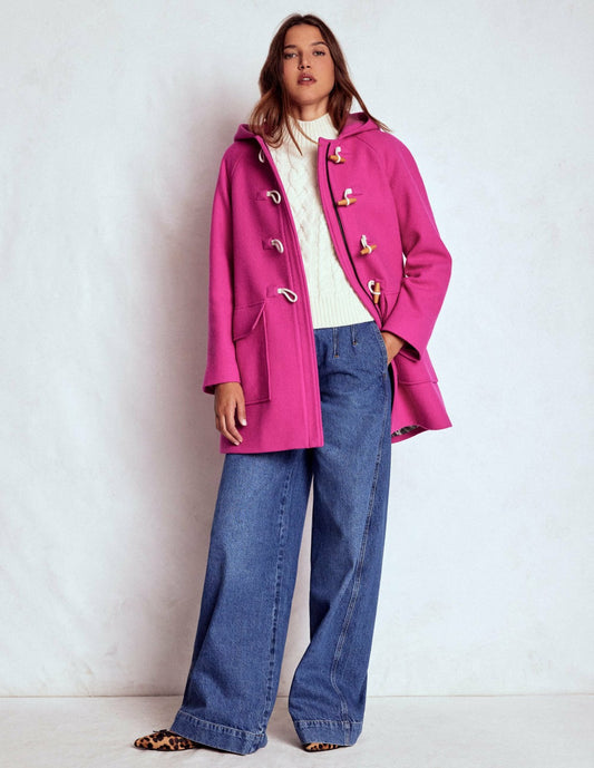 Boden Women Swing Duffle Coat-Pink Peony