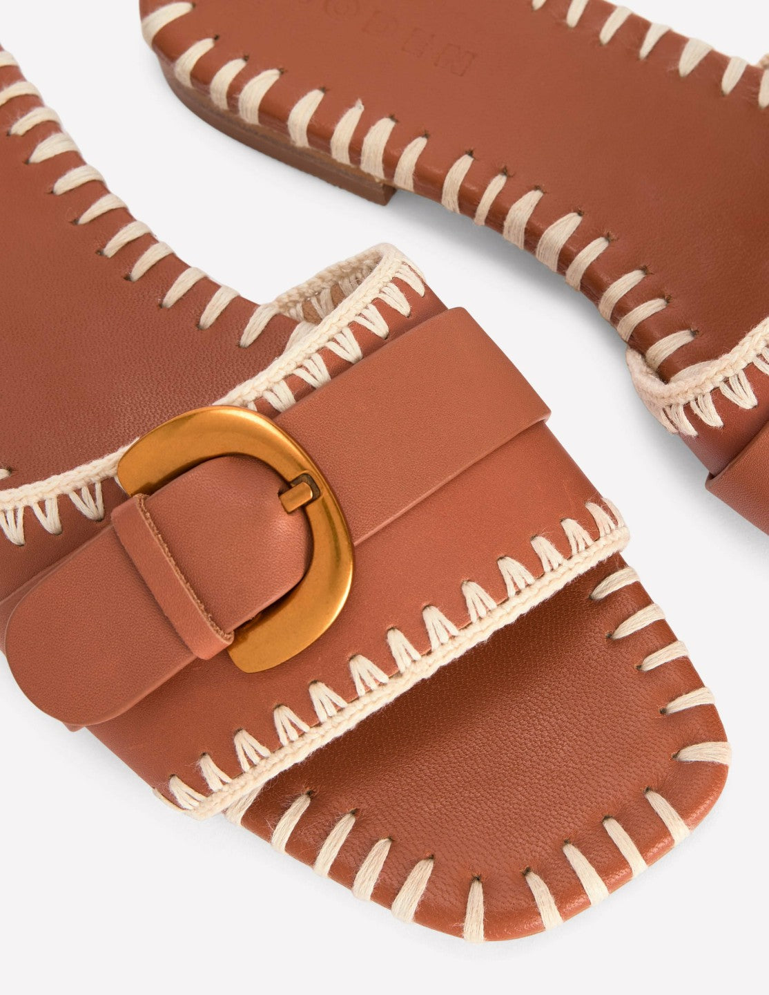 Boden Women Trim Detail Flat Sandal-Tan
