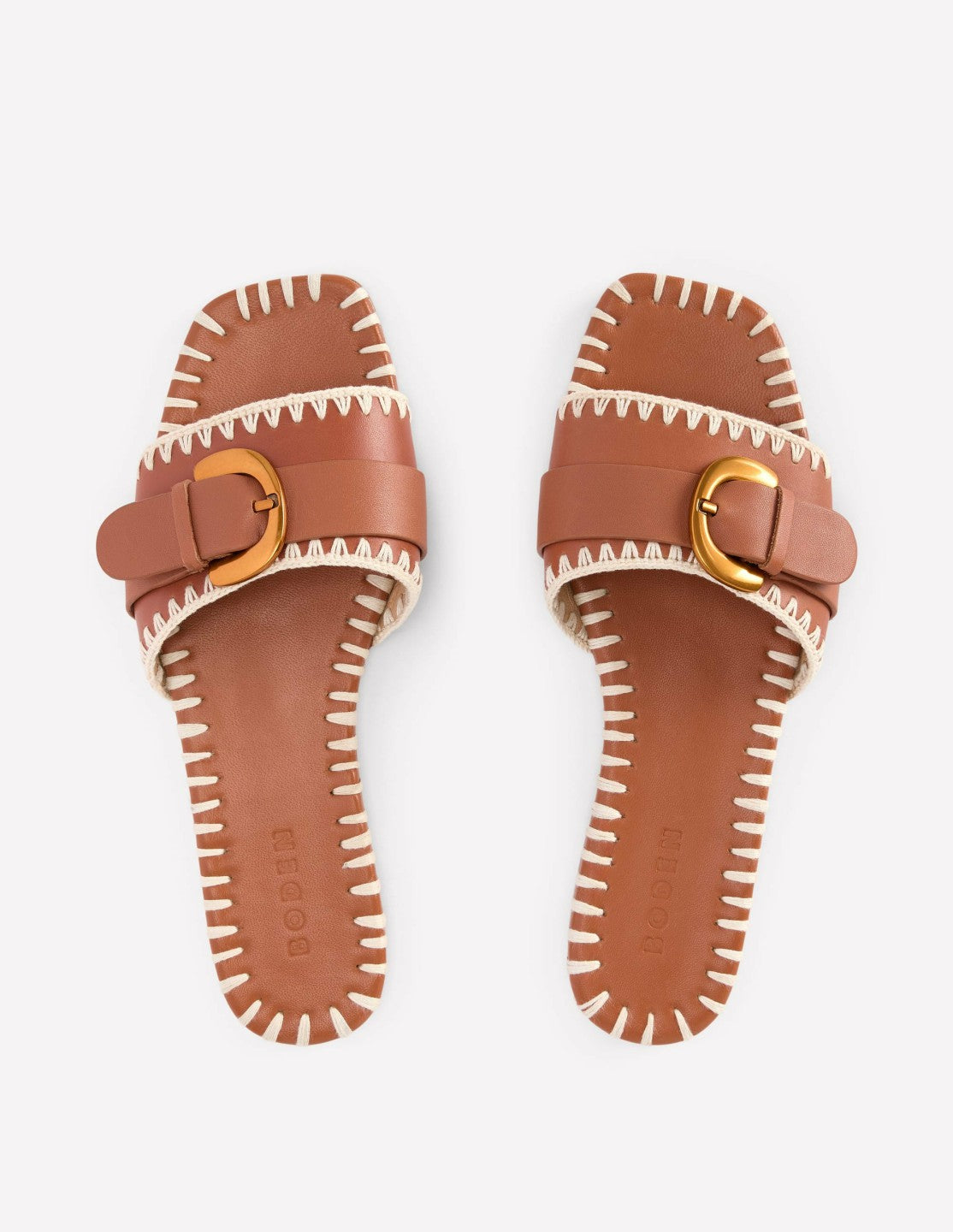 Boden Women Trim Detail Flat Sandal-Tan