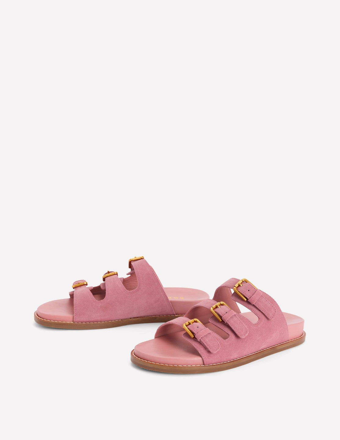Boden Women Triple Strap Footbed Sandal-Dusty Pink