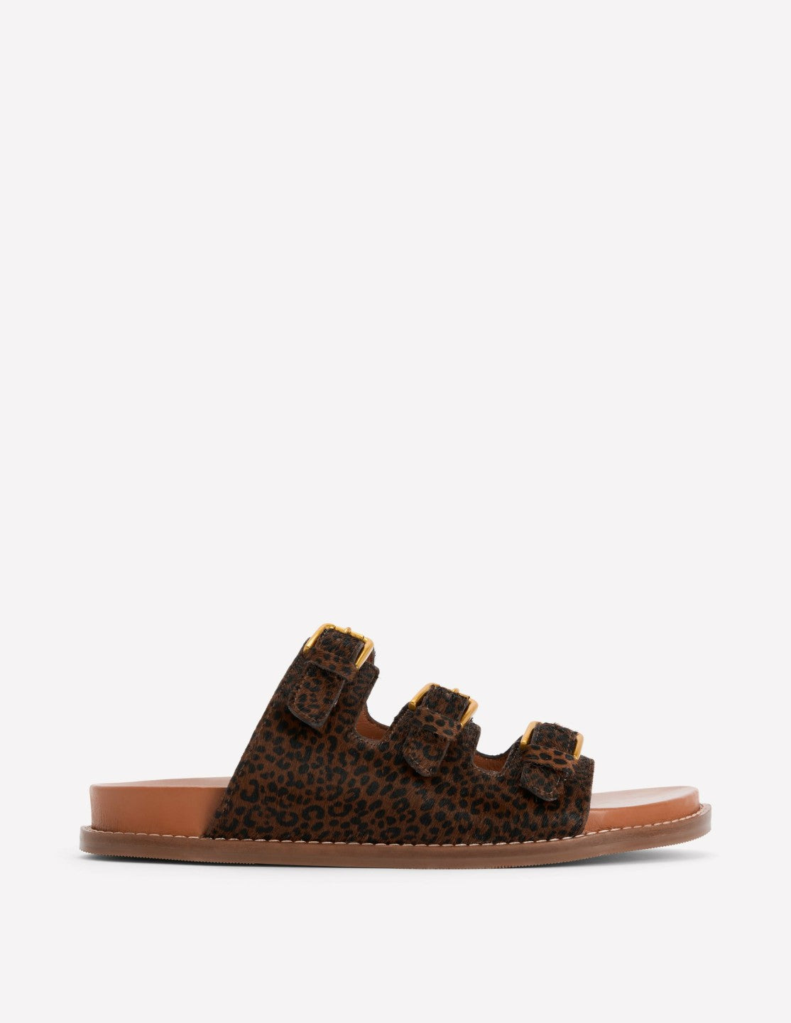 Boden Women Triple Strap Footbed Sandal-Leopard