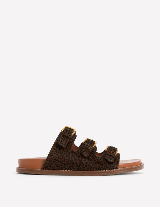 Boden Women Triple Strap Footbed Sandal-Leopard