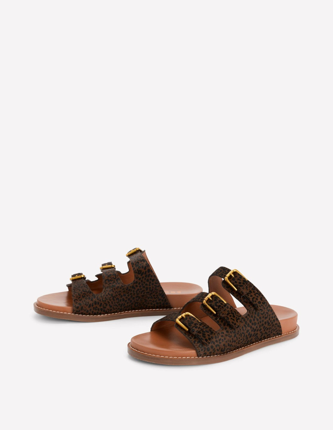 Boden Women Triple Strap Footbed Sandal-Leopard