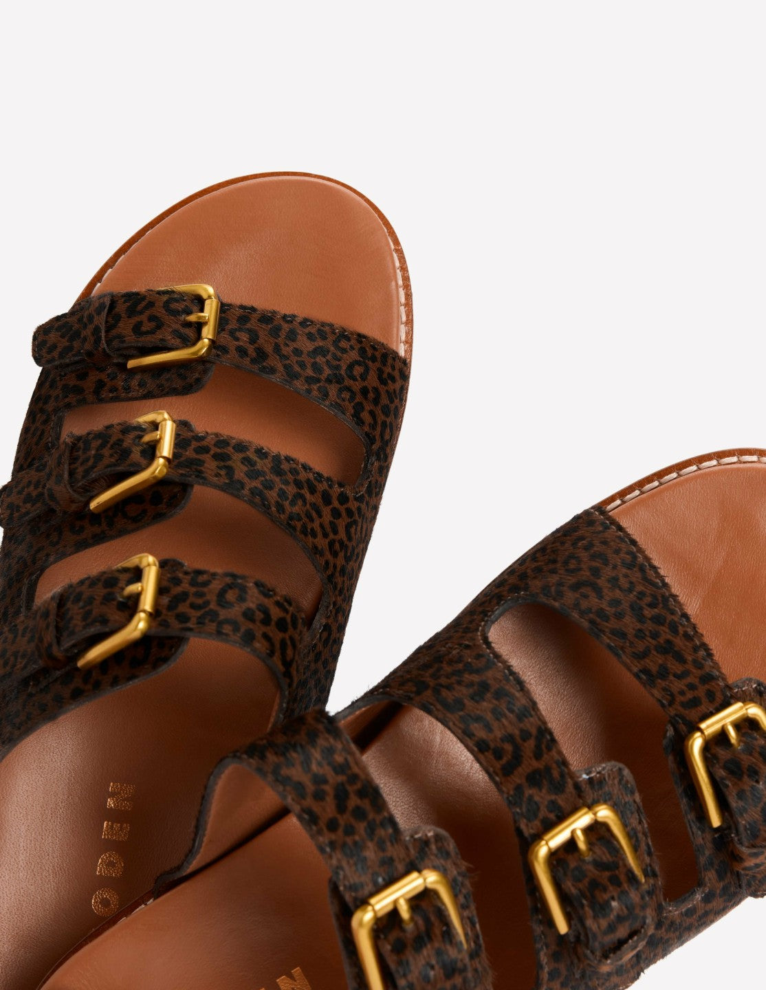 Boden Women Triple Strap Footbed Sandal-Leopard