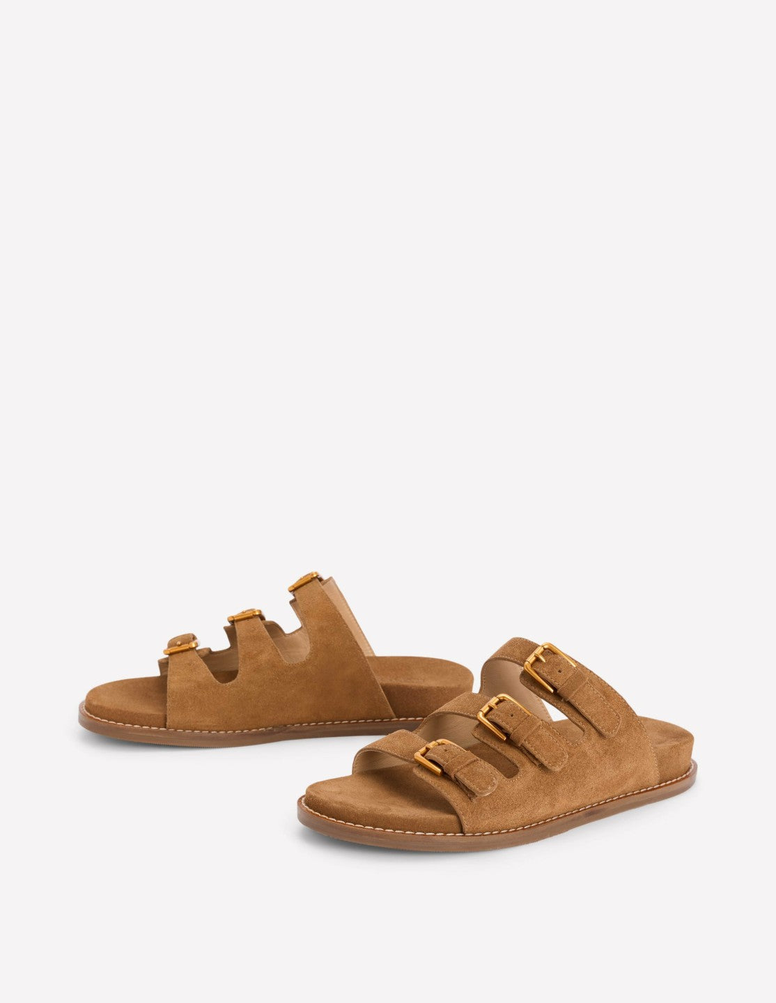 Boden Women Triple Strap Footbed Sandal-Tan