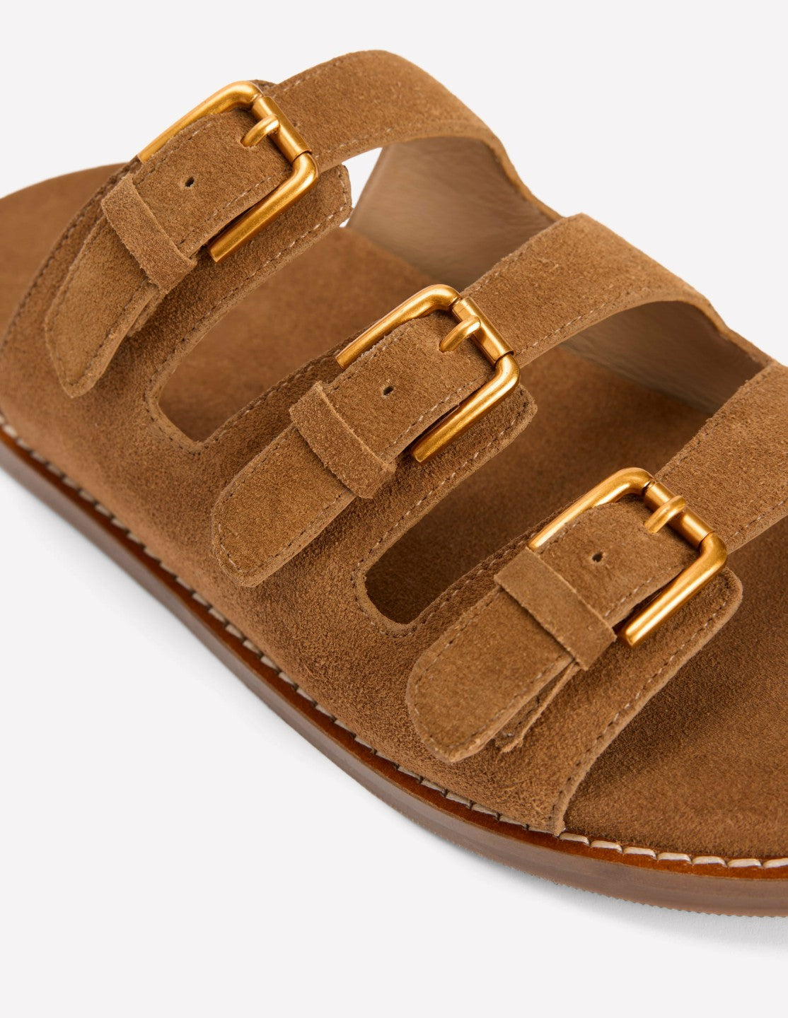 Boden Women Triple Strap Footbed Sandal-Tan