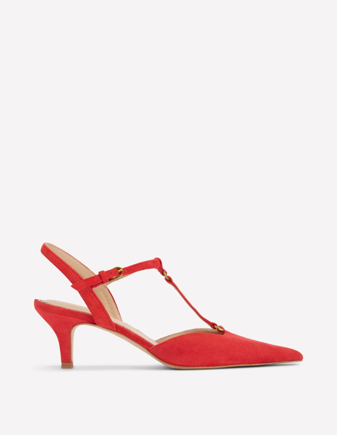 Boden Women T-Bar Point Heels-Post Box Red
