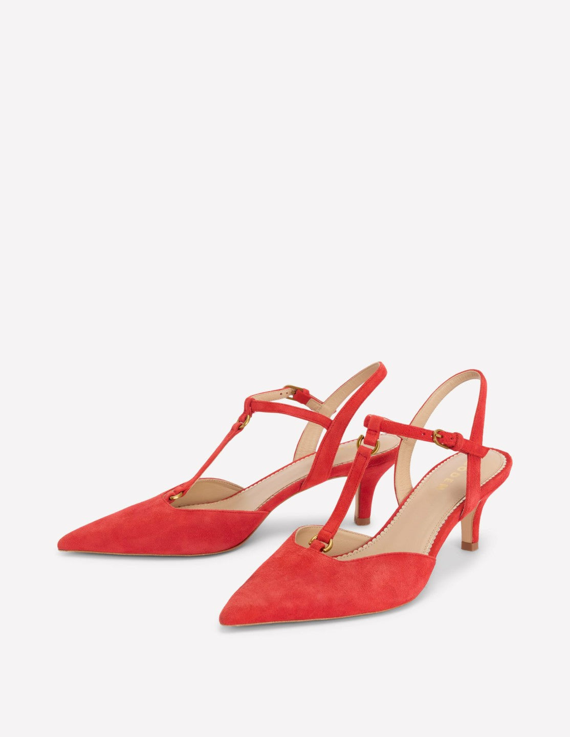 Boden Women T-Bar Point Heels-Post Box Red