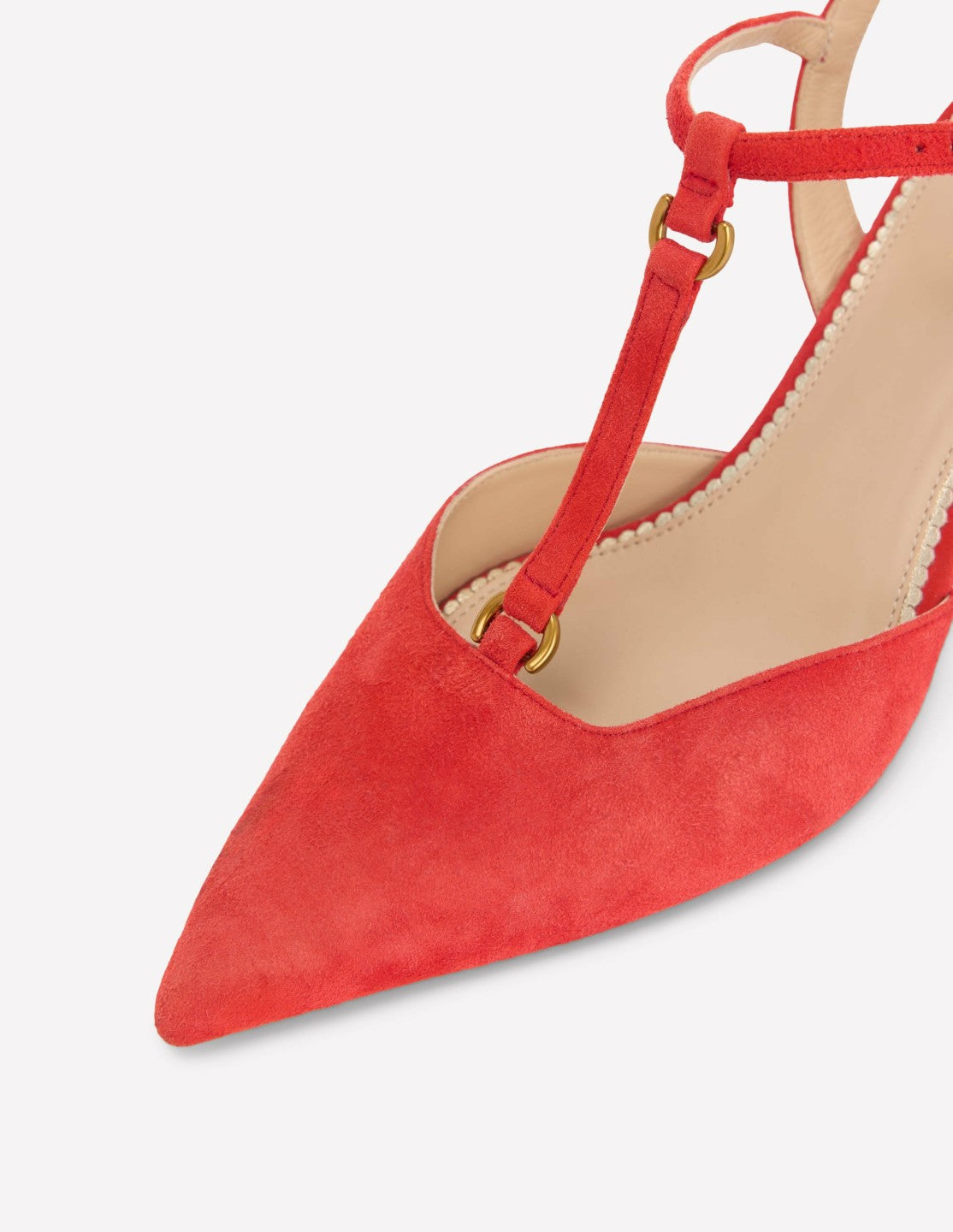 Boden Women T-Bar Point Heels-Post Box Red