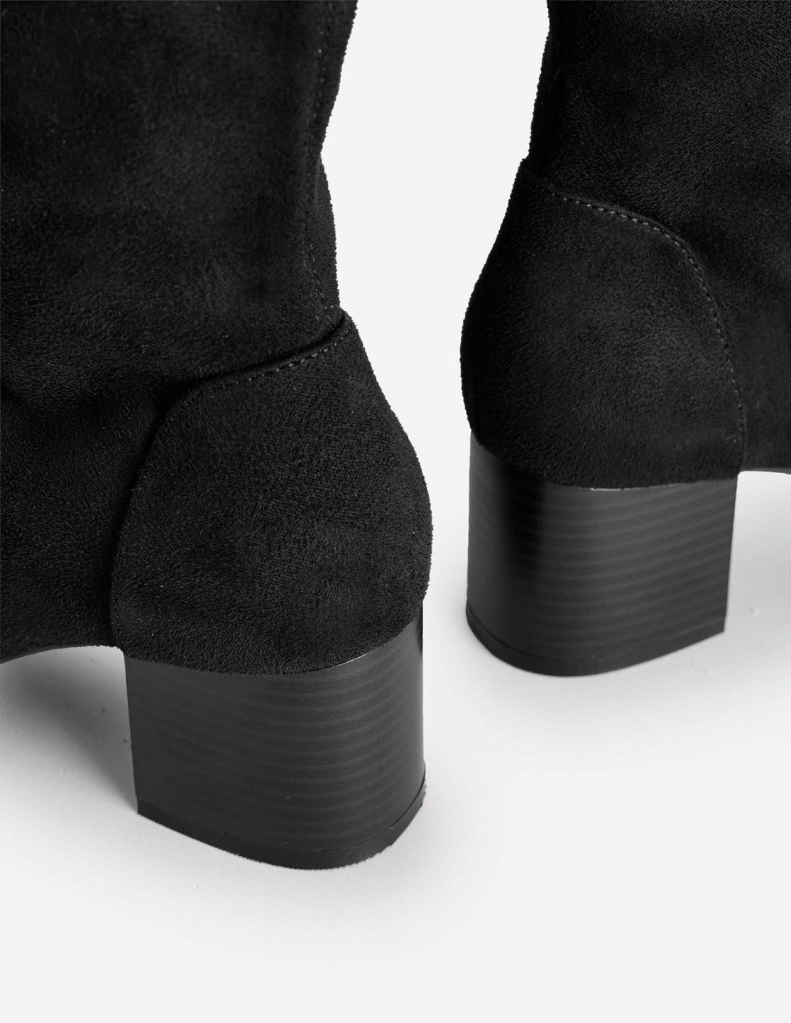 Boden Women Stretch Knee Heel Boots-Black