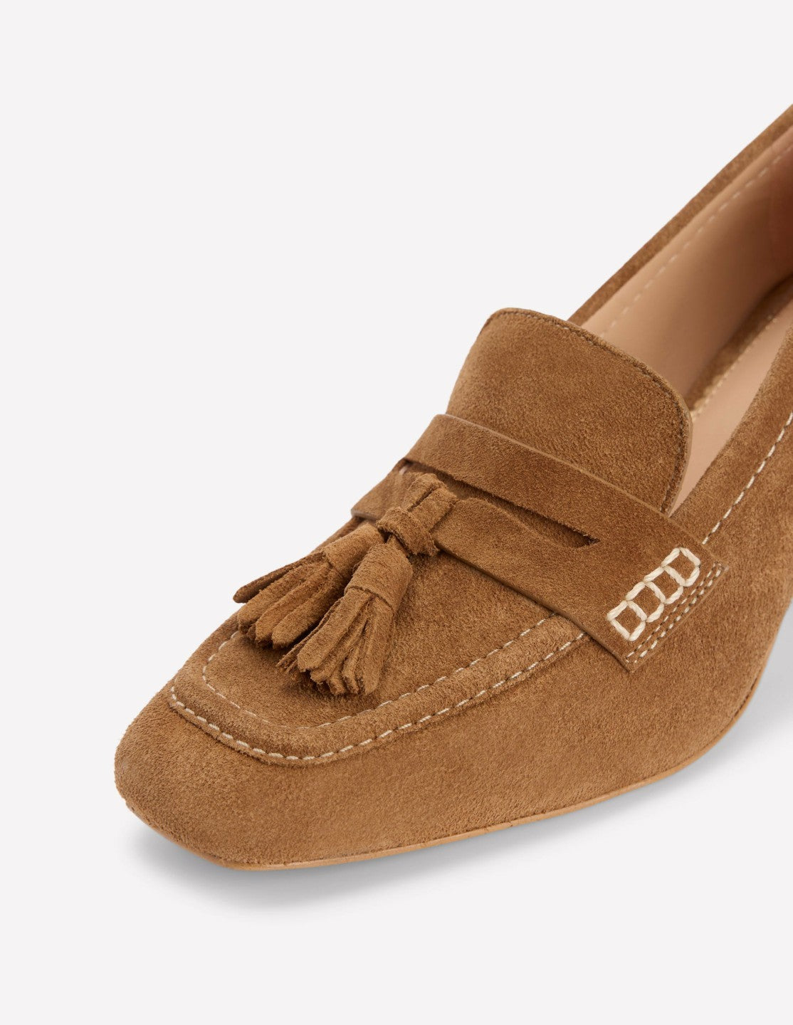 Boden Women Sol Block Heeled Penny Loafers-Tan