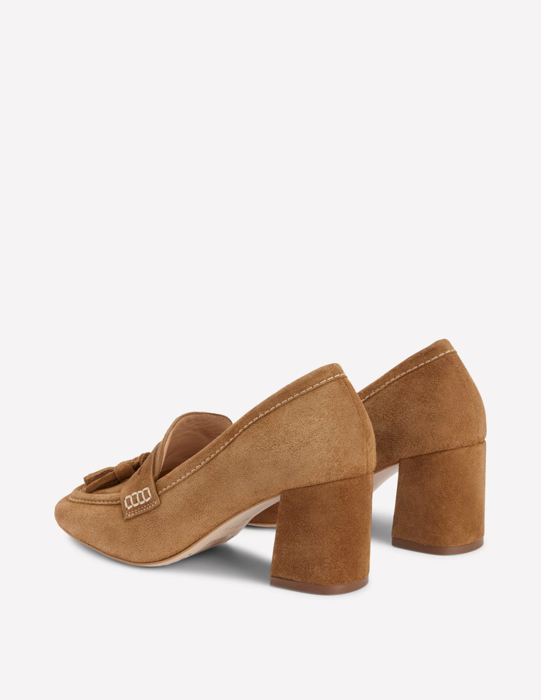 Boden Women Sol Block Heeled Penny Loafers-Tan