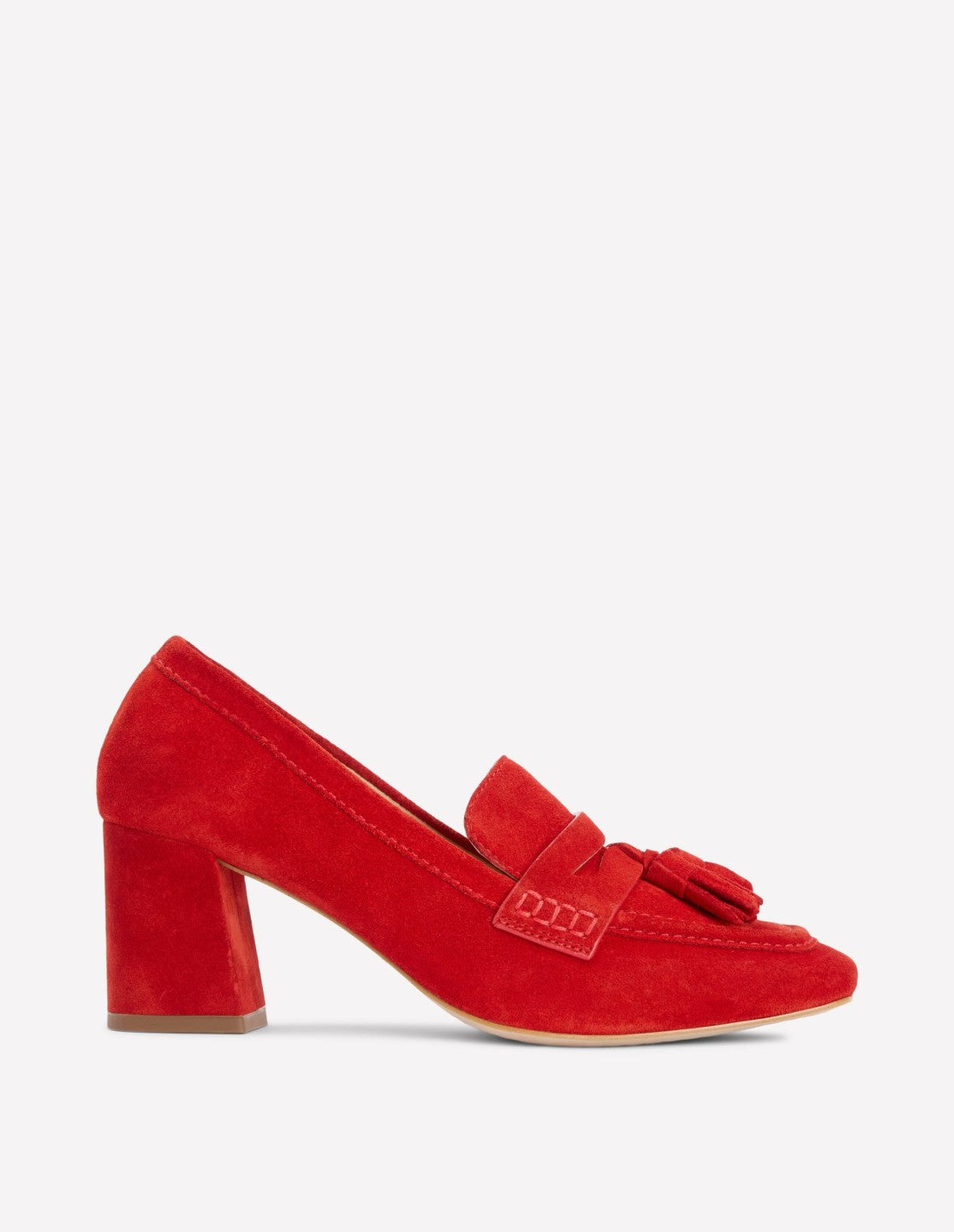 Boden Women Sol Block Heeled Penny Loafers-Red