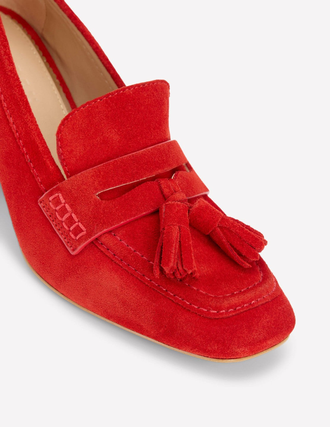 Boden Women Sol Block Heeled Penny Loafers-Red