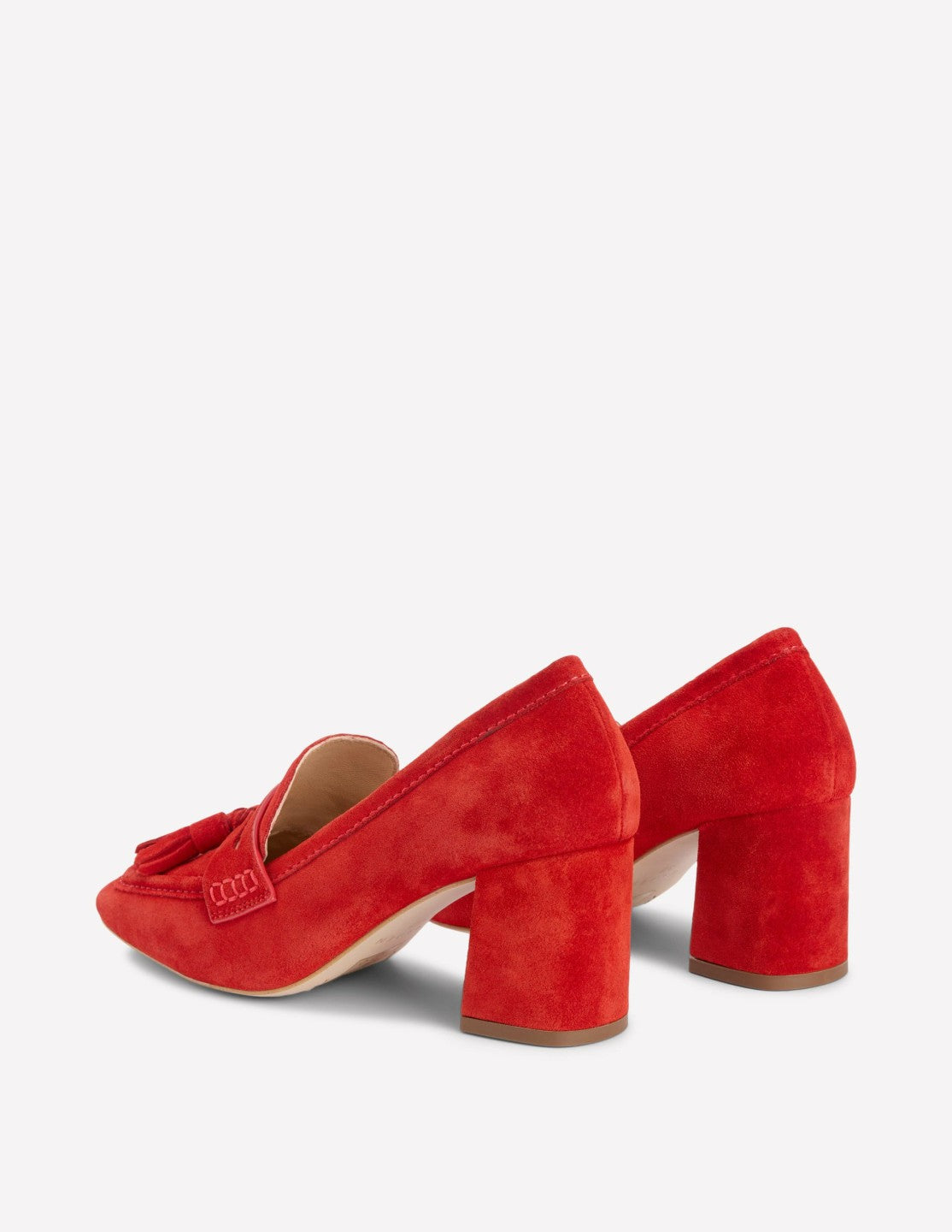 Boden Women Sol Block Heeled Penny Loafers-Red