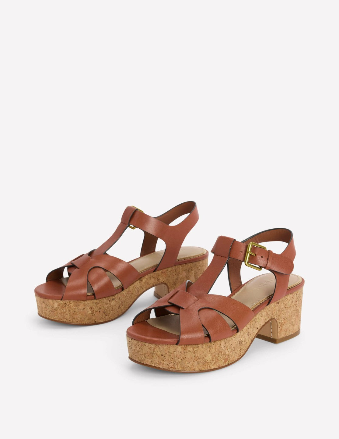 Boden Women T-bar Wedge Sandals-Tan