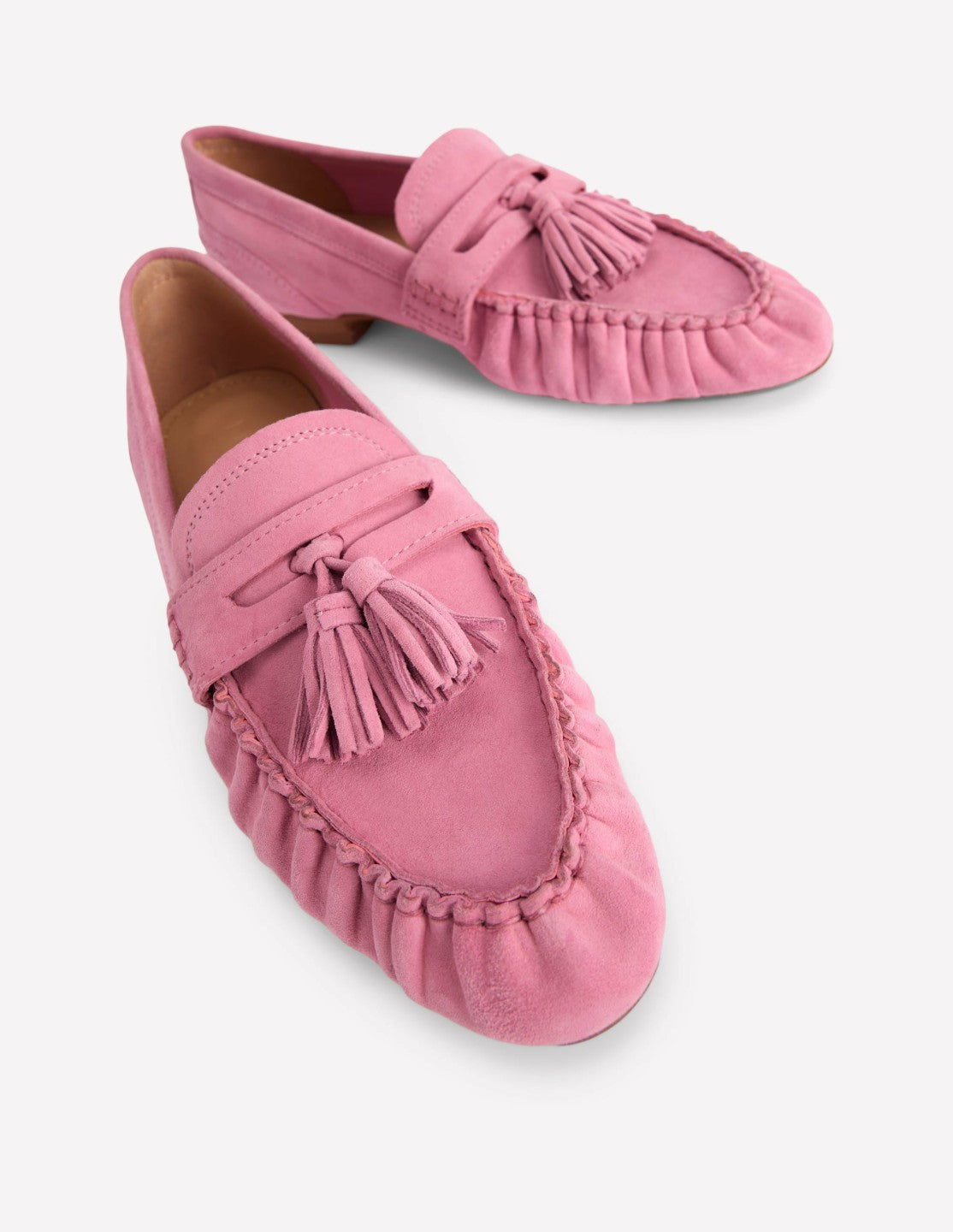 Boden Women Soft Ruched Loafers-Pink Parfait