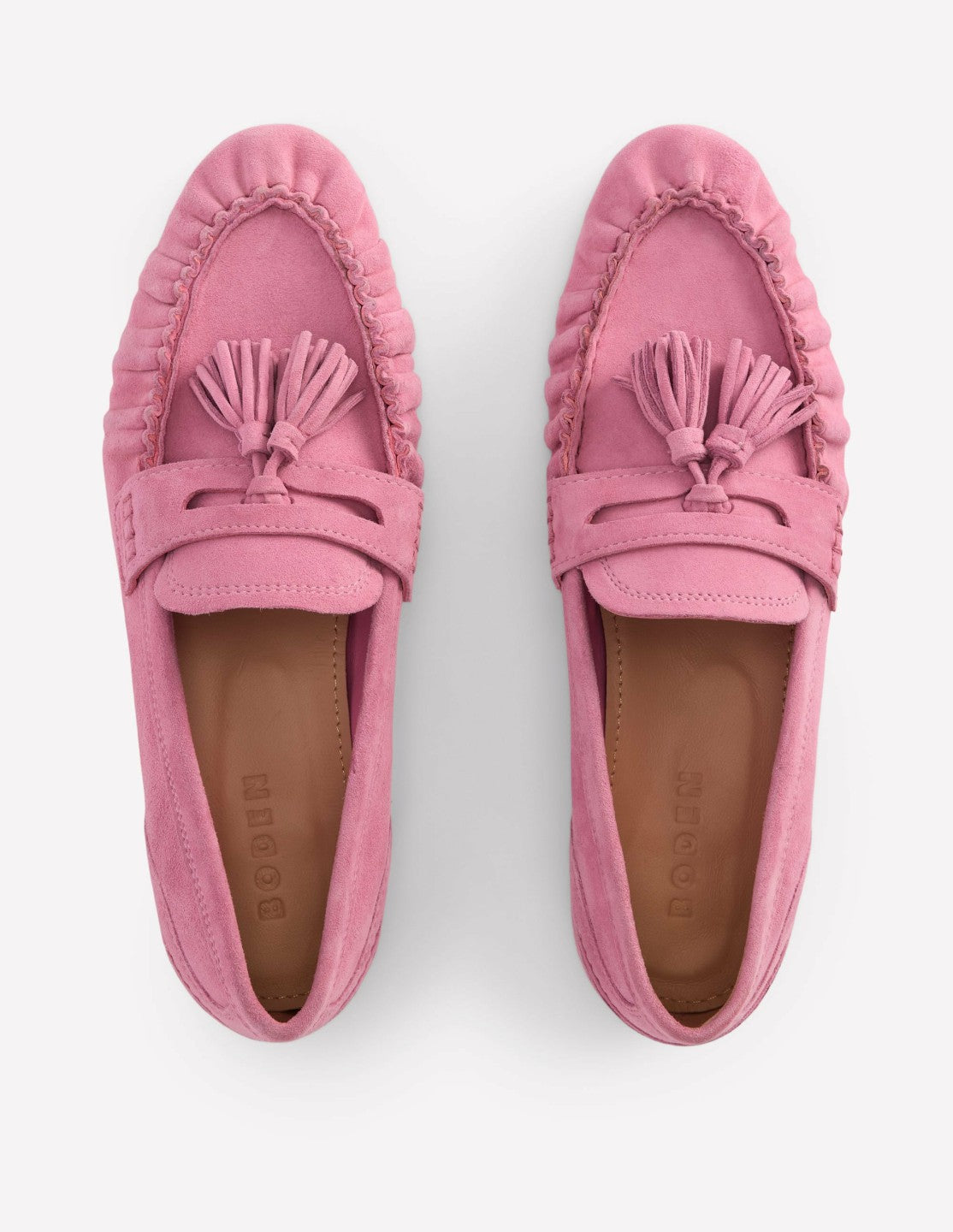 Boden Women Soft Ruched Loafers-Pink Parfait