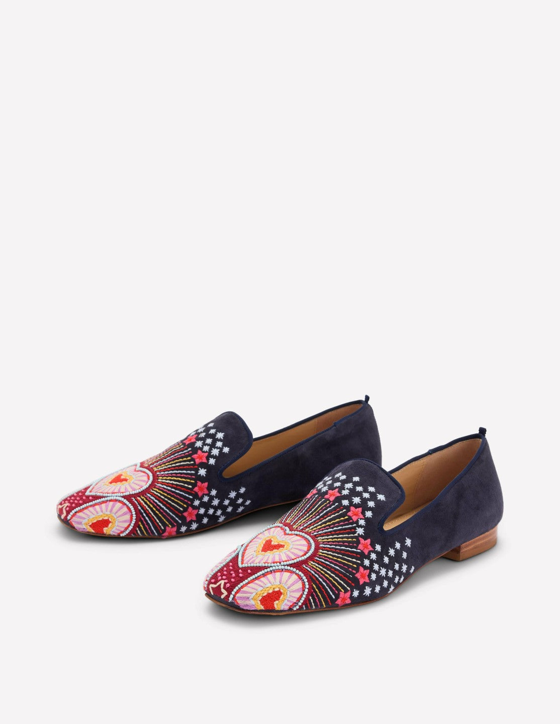 Boden Women Slipper Cut Loafers-Navy