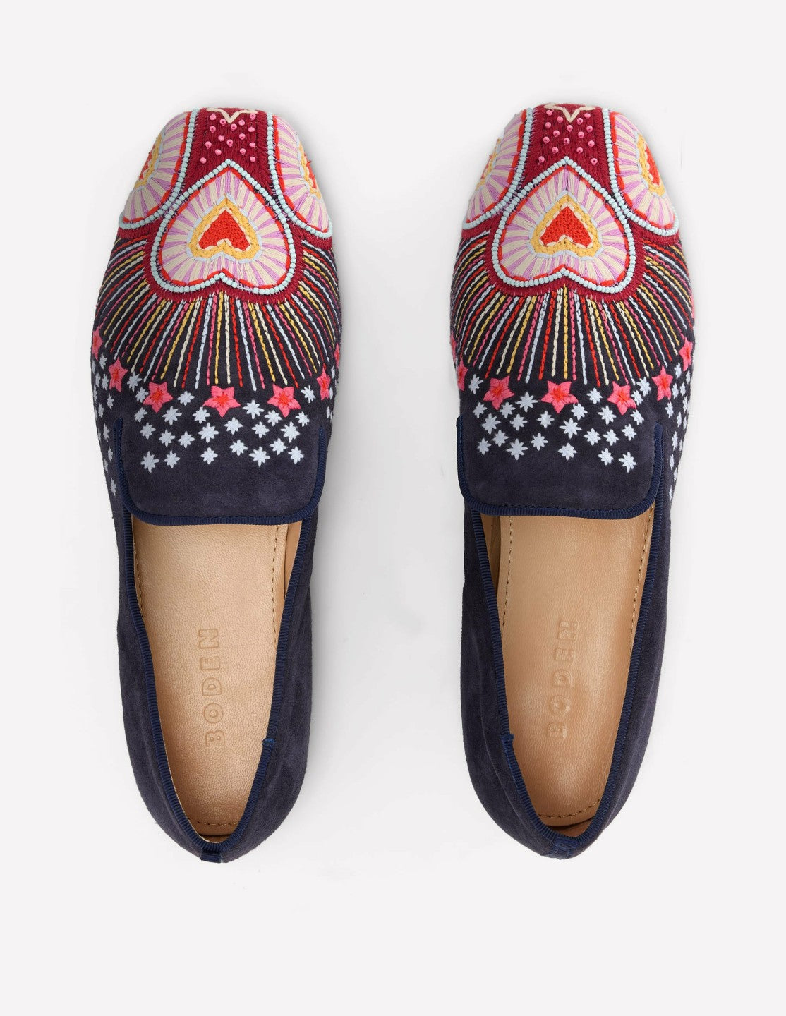 Boden Women Slipper Cut Loafers-Navy