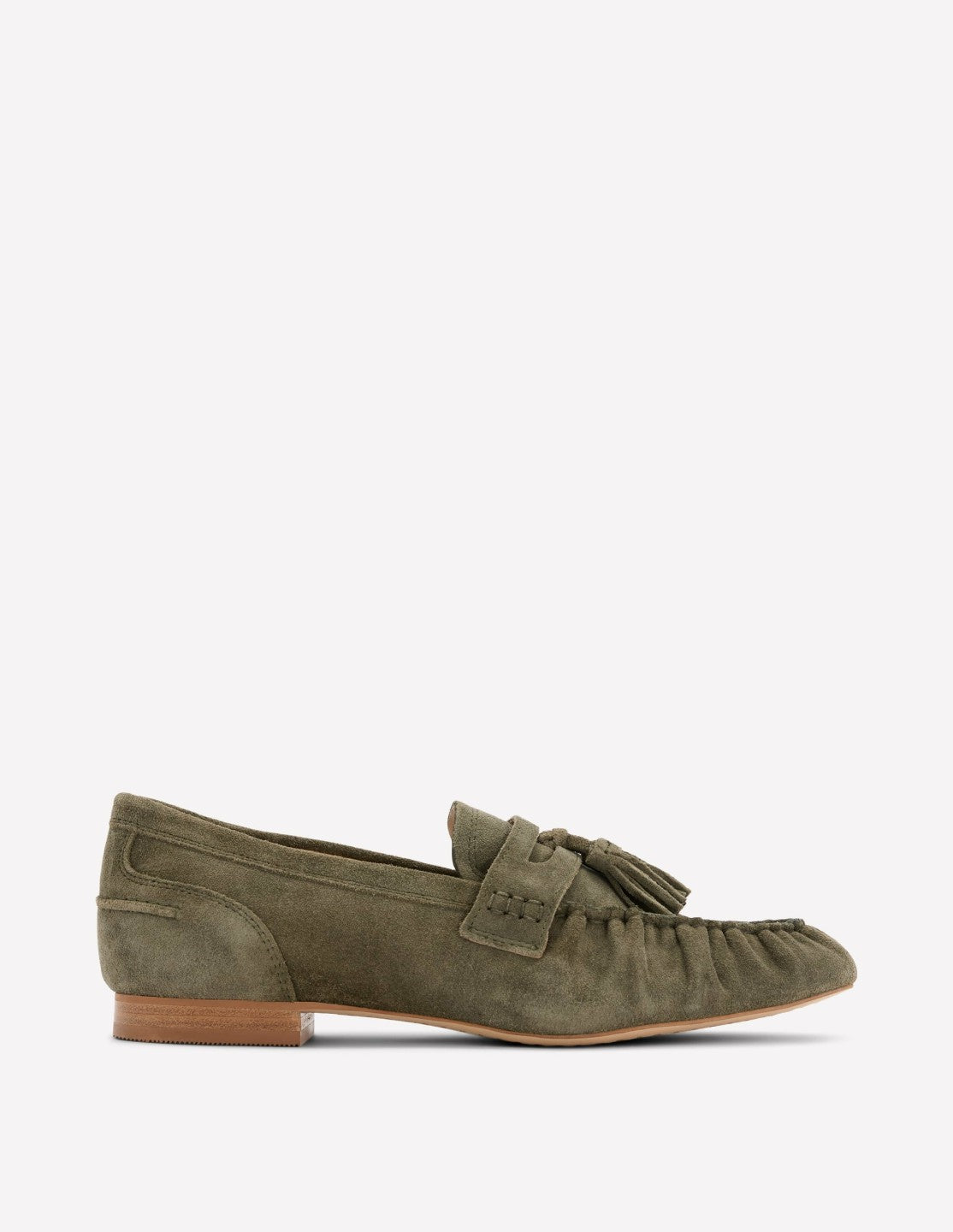 Boden Women Soft Ruched Loafers-Deep Olive