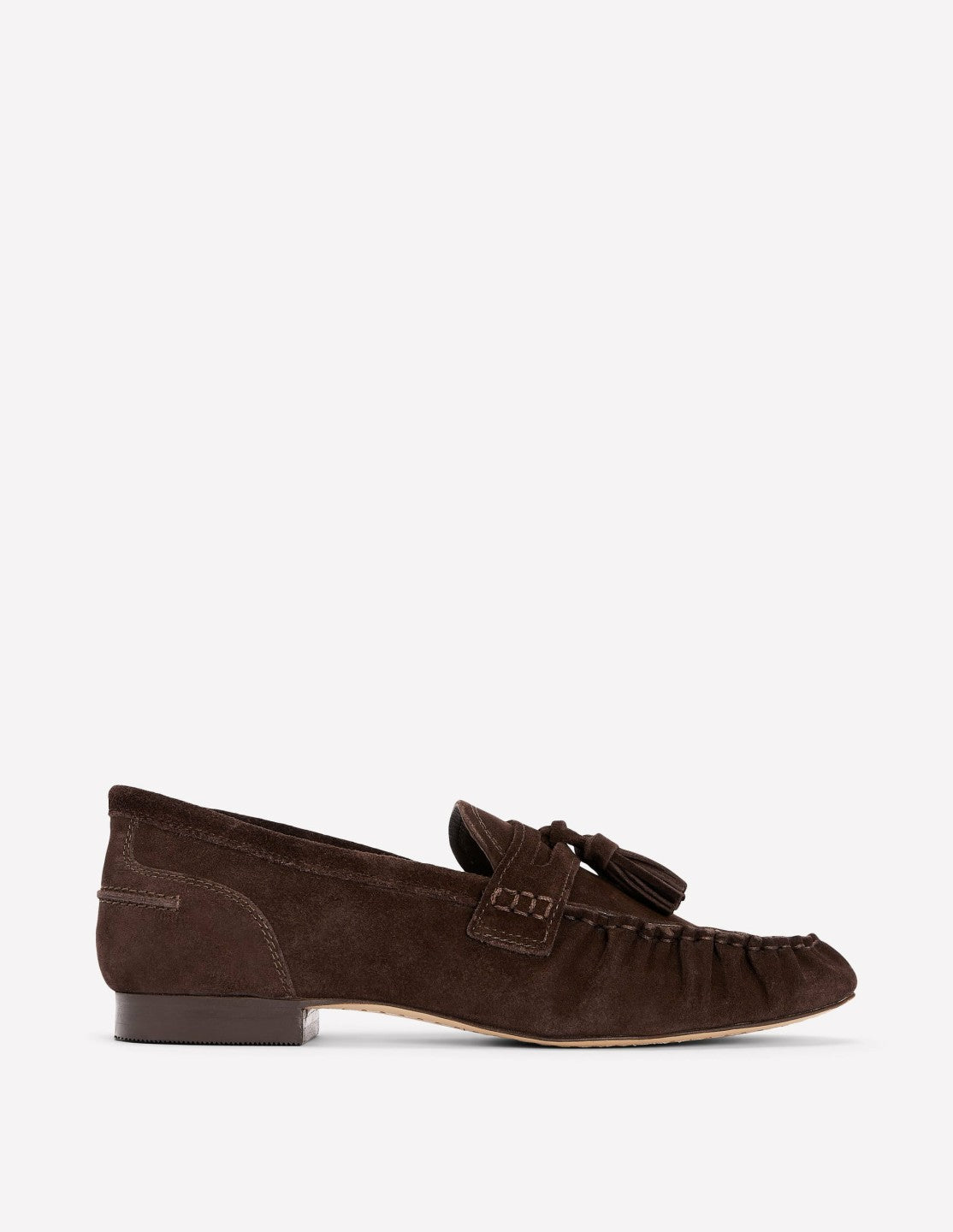 Boden Women Soft Ruched Loafers-Chocolate