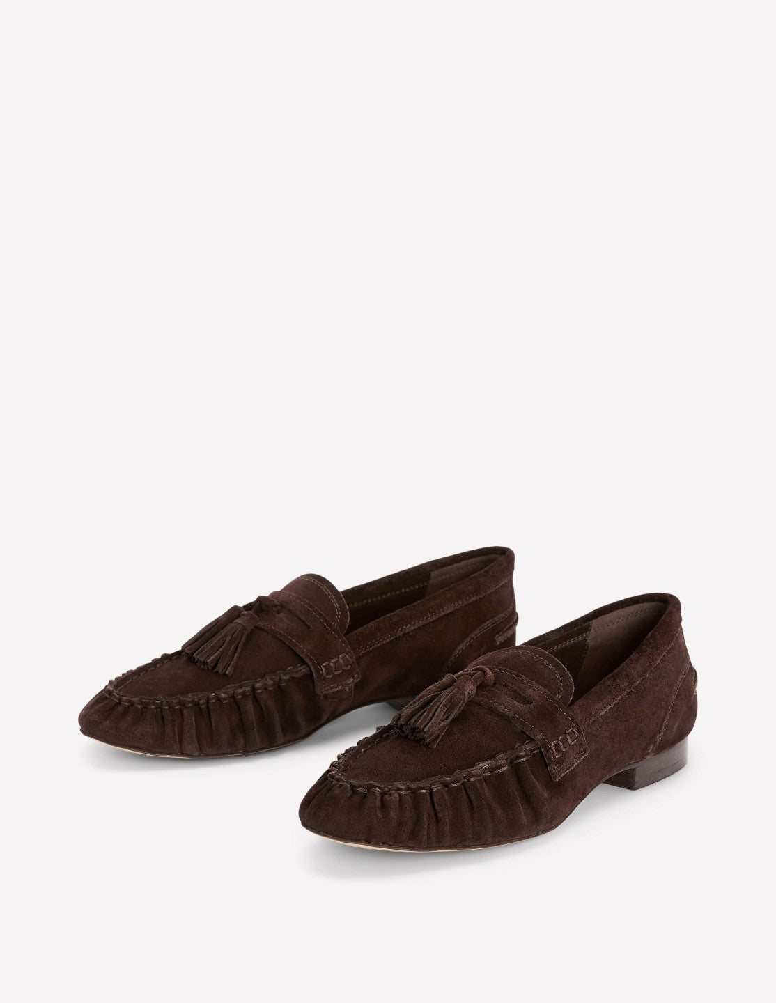 Boden Women Soft Ruched Loafers-Chocolate