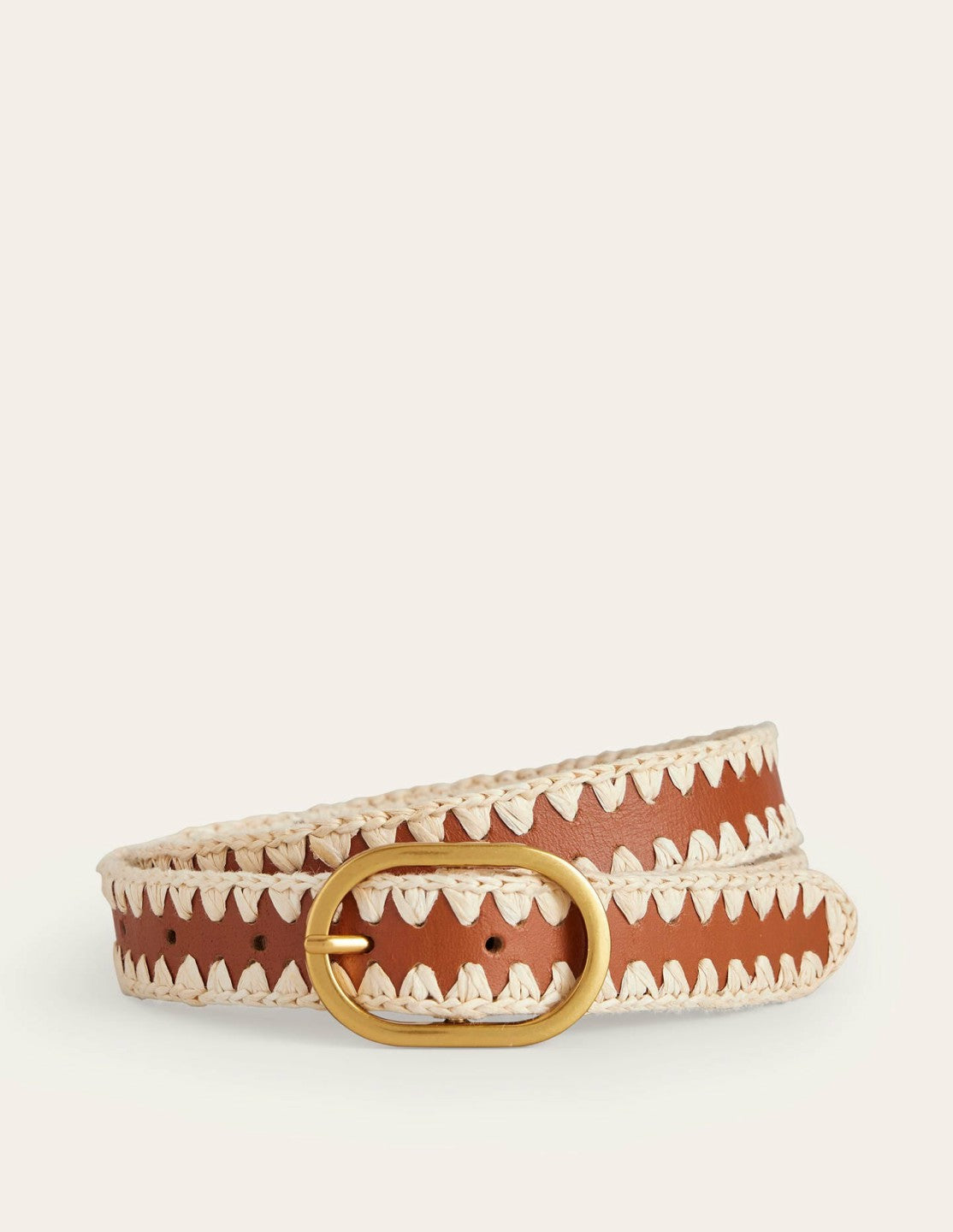Boden Women Whipstitch Classic Belt-Tan