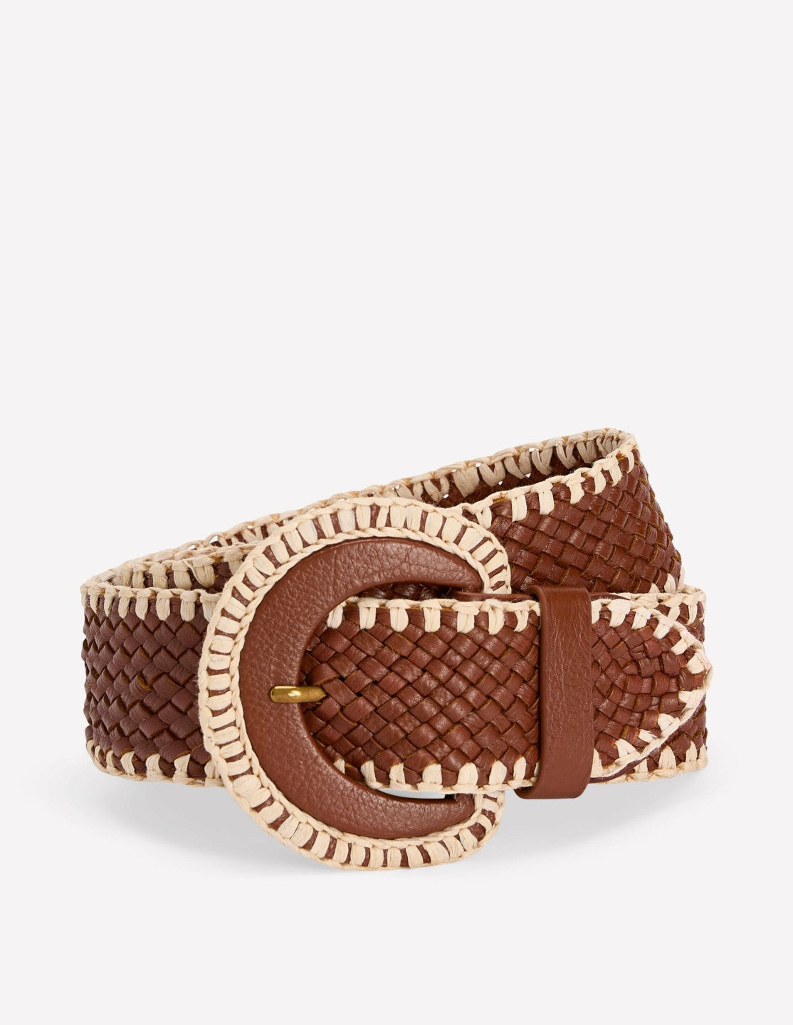 Boden Women Woven Stitch Belt-Tan