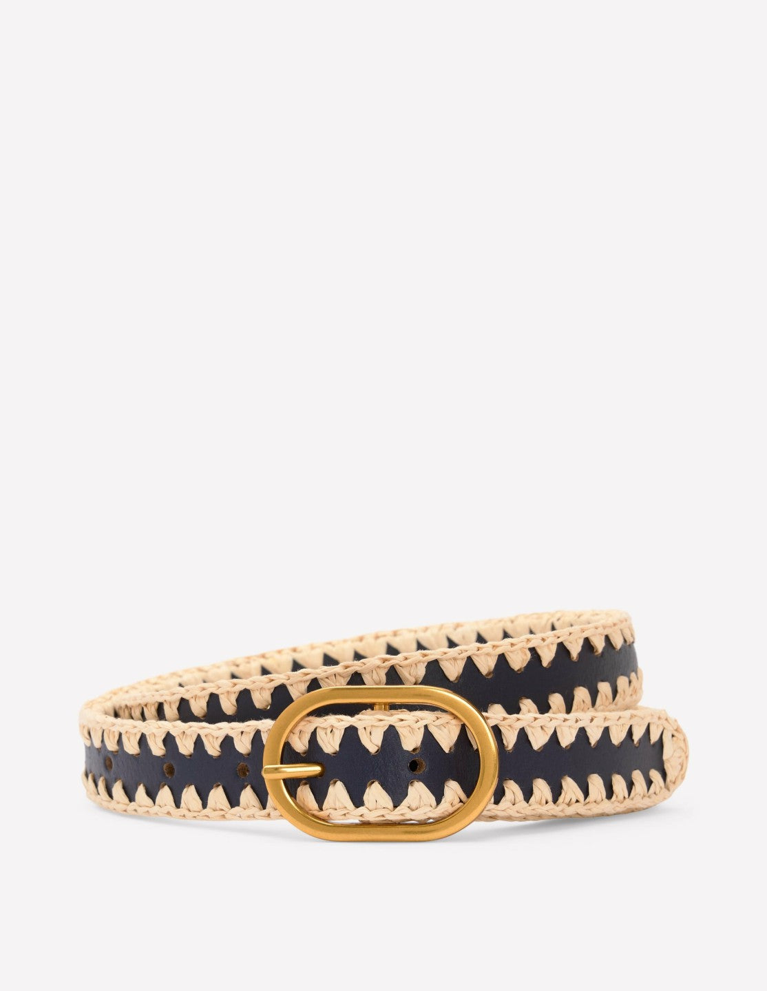 Boden Women Whipstitch Classic Belt-Navy/Ivory