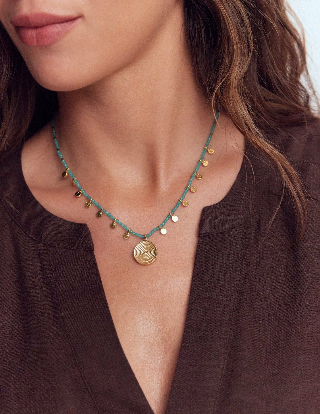 Boden Women Short Bead Strand Necklace-Blue