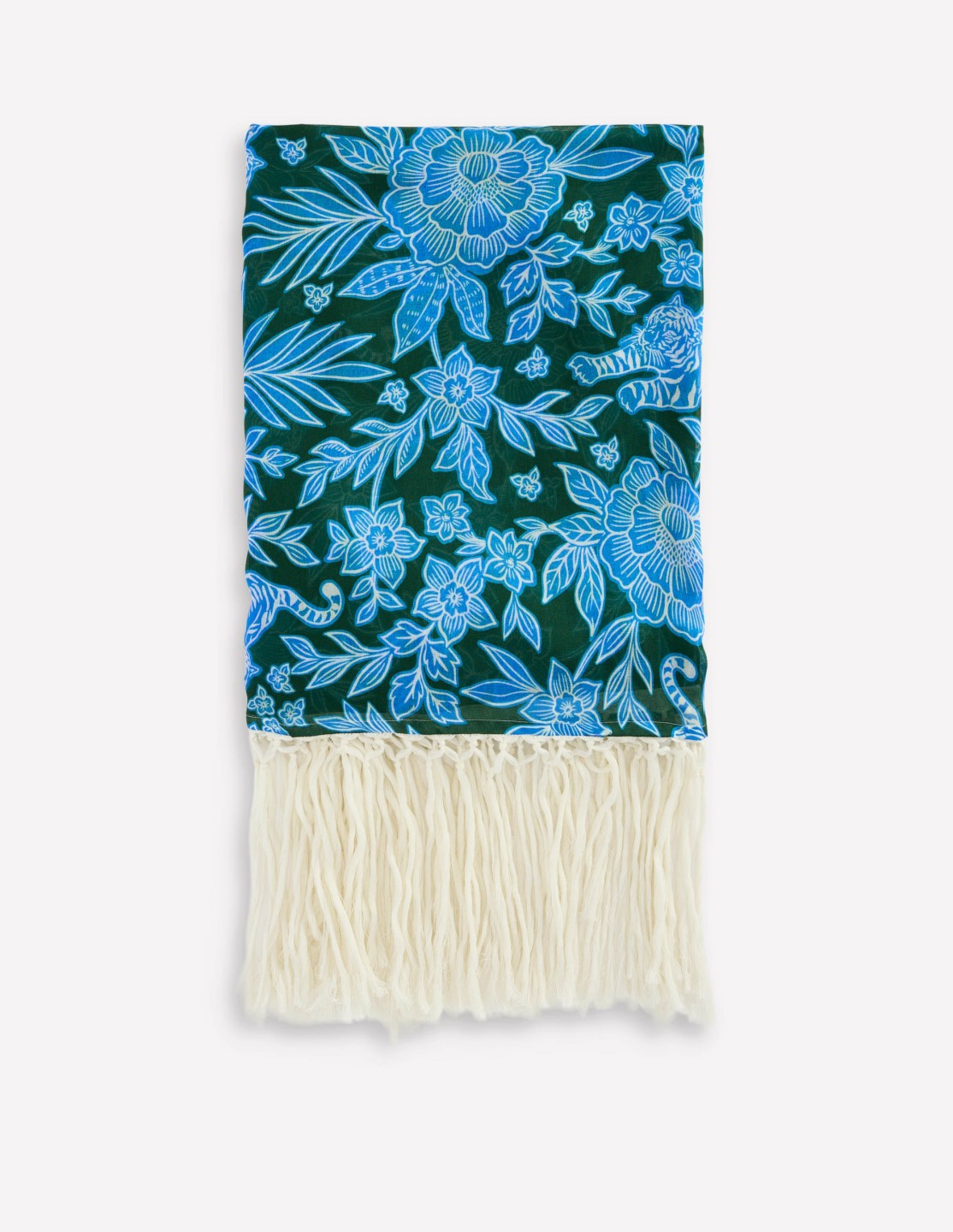 Boden Women Tassel Sarong-Dark Green, Tigers Paradise