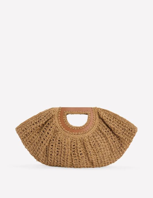 Boden Women Raffia Moon Clutch-Natural Raffia