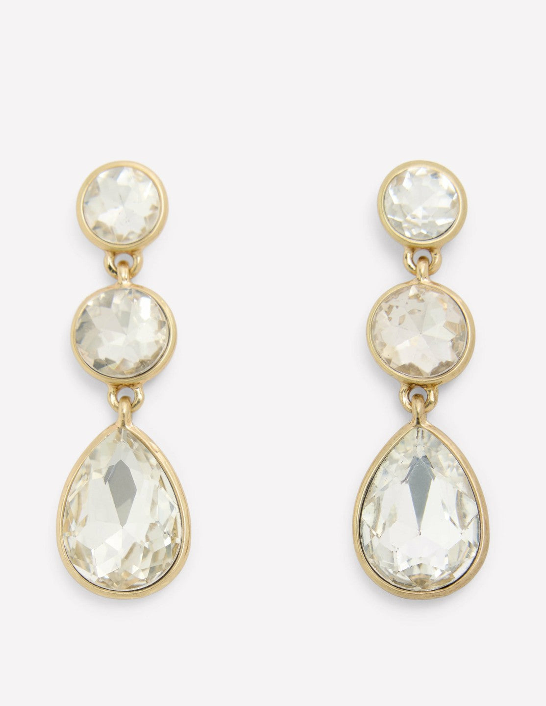 Boden Women Small Jewel Drop Earrings-Clear