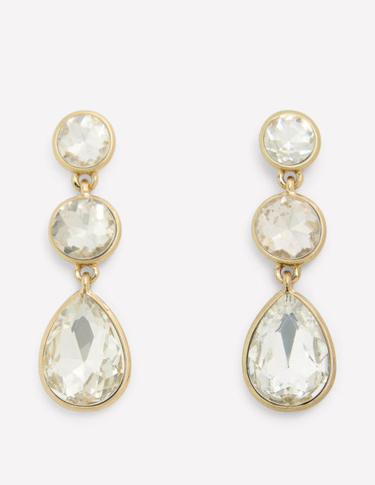 Boden Women Small Jewel Drop Earrings-Clear