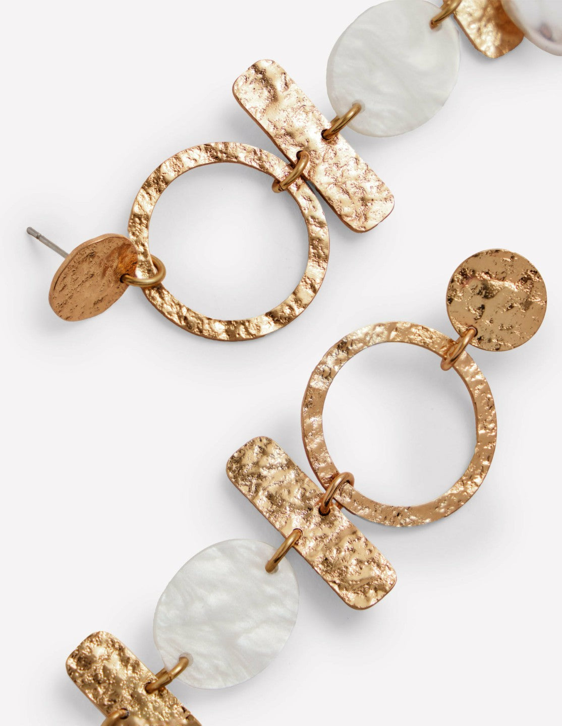 Boden Women Statement Drop Earrings-Gold Colour/ Faux Pearl