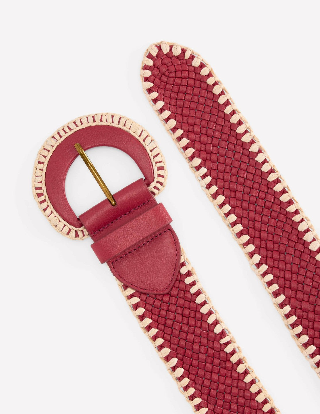 Boden Women Woven Stitch Belt-Winter Blush
