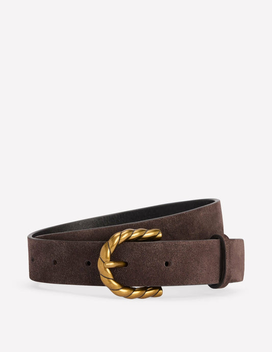 Boden Women Twist Buckle Belt-Brown